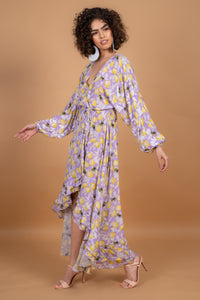 LEMONCELLO WRAP DRESS, BEADED