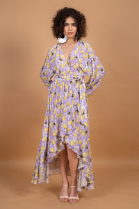 LEMONCELLO WRAP DRESS, BEADED