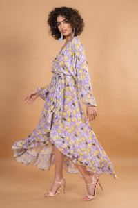 LEMONCELLO WRAP DRESS, BEADED