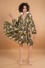 Load image into Gallery viewer, TROPICAL  V NECK SHORT  DRESS BEADED