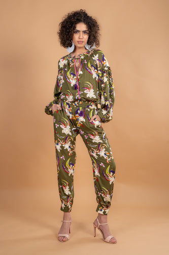 TROPICAL HAREM PANTS with SEQUINS