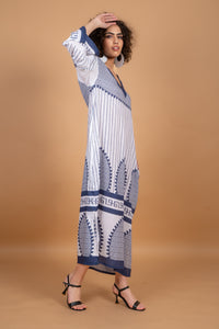 JAIPUR VNECK DRESS WITH SASH BELT, LINED