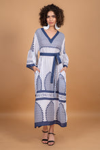 Load image into Gallery viewer, JAIPUR VNECK DRESS WITH SASH BELT, LINED