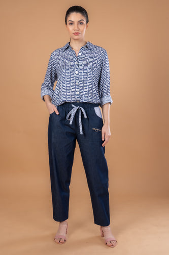 JILLY DENIM DRAWSTRING PANTS