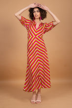 Load image into Gallery viewer, ANNA PUFF SLEEVE DRESS - PINK STRIPES