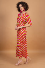 Load image into Gallery viewer, ANNA PUFF SLEEVE DRESS - PINK STRIPES