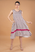 Load image into Gallery viewer, ANNA SLEEVELESS TUNIC DRESS - MOCHA STRIPES