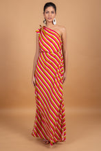 Load image into Gallery viewer, ANNA ONE SHOULDER DRESS  - PINK STRIPES