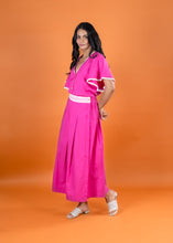 Load image into Gallery viewer, POPPY MAXI SKIRT W LACE WAISTBAND CHERRY