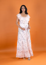 Load image into Gallery viewer, ANGEL OFFSHOULDER  MAXI DRESS PEACH, lined