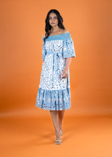 Load image into Gallery viewer, ANGEL BLUE  TUNIC DRESS w SASH BELT, lined
