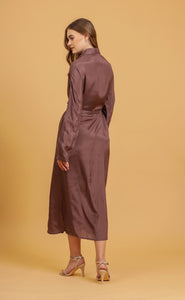 ANNA SHIRT DRESS - MOCHA SOLID