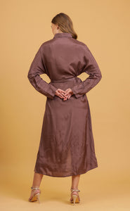 ANNA SHIRT DRESS - MOCHA SOLID