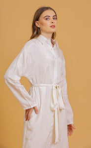 ANNA SHIRT DRESS - OFFWHITE SOLID