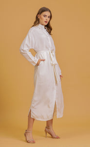 ANNA SHIRT DRESS - OFFWHITE SOLID