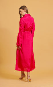 ANNA SHIRT DRESS - PINK SOLID