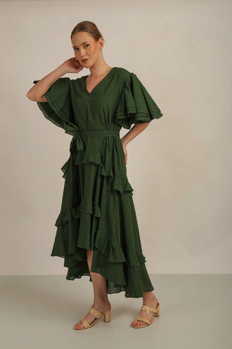 SAMMY LISA DRESS- GREEN LINED