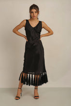 Load image into Gallery viewer, ZAZA TASSEL DRESS BLACK