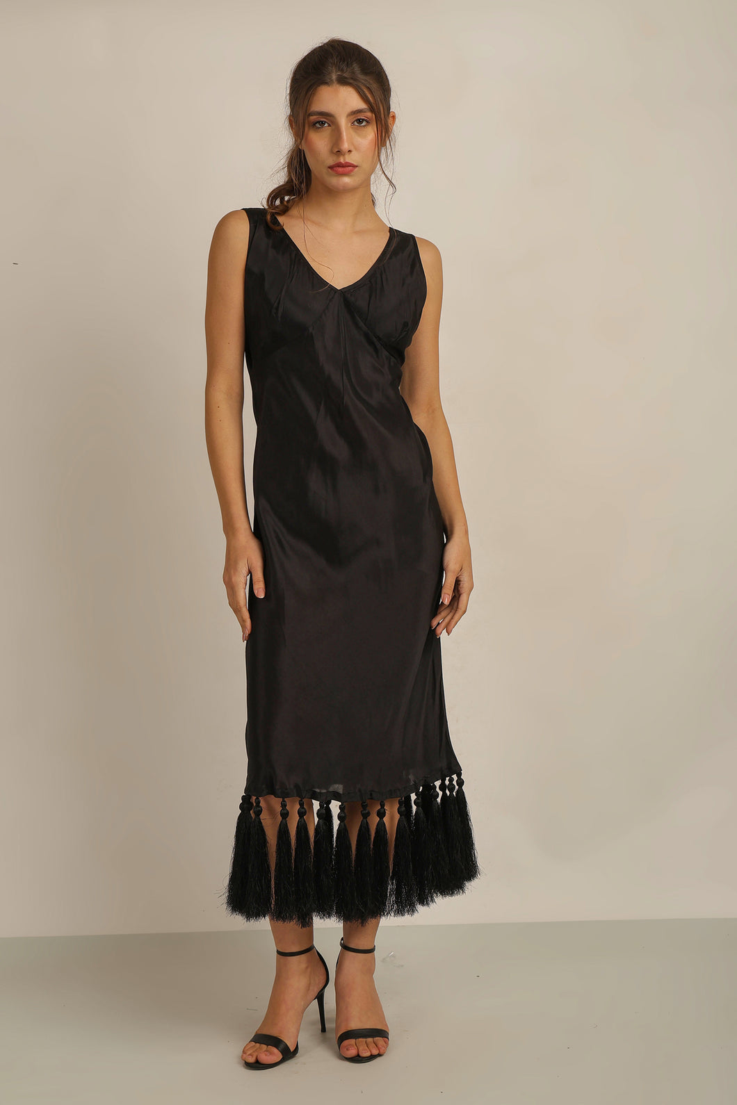 ZAZA TASSEL DRESS BLACK