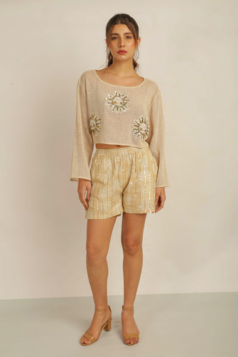 SUN LUREX SHORTS, lined