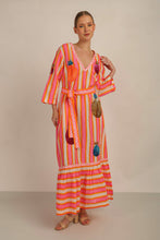 Load image into Gallery viewer, MALTA STRIPES MAXI DRESS w FLOUNCE
