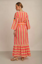 Load image into Gallery viewer, MALTA STRIPES MAXI DRESS w FLOUNCE