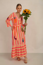 Load image into Gallery viewer, MALTA STRIPES MAXI DRESS w FLOUNCE