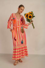 Load image into Gallery viewer, MALTA STRIPES MAXI DRESS w FLOUNCE