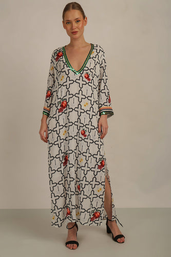 MARRAKESH V-NECK MAXI DRESS