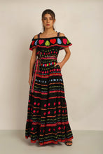 Load image into Gallery viewer, HATI ANGEL OFF SHOULDER DRESS -  BLK/MLT