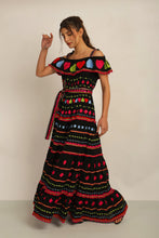 Load image into Gallery viewer, HATI ANGEL OFF SHOULDER DRESS -  BLK/MLT