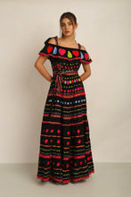 Load image into Gallery viewer, HATI ANGEL OFF SHOULDER DRESS -  BLK/MLT