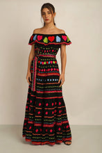 Load image into Gallery viewer, HATI ANGEL OFF SHOULDER DRESS -  BLK/MLT