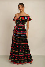 Load image into Gallery viewer, HATI ANGEL OFF SHOULDER DRESS -  BLK/MLT