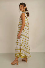 Load image into Gallery viewer, HATI ONE SHLDER DRESS w SASH- WHITE/GOLD