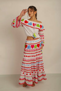 HATI SKIRT -  WHT/MLT