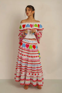 HATI SKIRT -  WHT/MLT