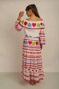 HATI SKIRT -  WHT/MLT