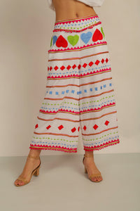 HATI CROP PANTS- WHT/MLT