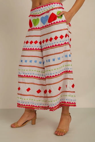 HATI CROP PANTS- WHT/MLT
