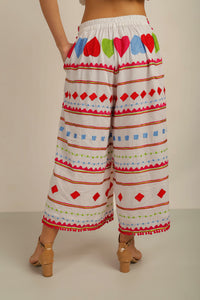 HATI CROP PANTS- WHT/MLT