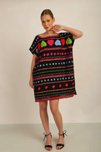Load image into Gallery viewer, HATI TUNIC SHIFT DRESS -  BLK MLT