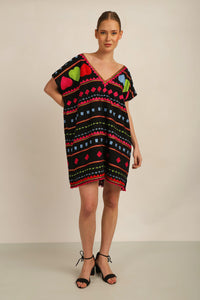 HATI TUNIC SHIFT DRESS -  BLK MLT