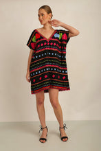 Load image into Gallery viewer, HATI TUNIC SHIFT DRESS -  BLK MLT