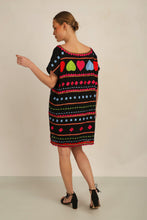 Load image into Gallery viewer, HATI TUNIC SHIFT DRESS -  BLK MLT