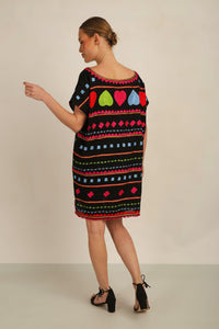 HATI TUNIC SHIFT DRESS -  BLK MLT