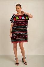 Load image into Gallery viewer, HATI TUNIC SHIFT DRESS -  BLK MLT
