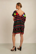 Load image into Gallery viewer, HATI TUNIC SHIFT DRESS -  BLK MLT