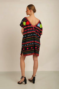 HATI TUNIC SHIFT DRESS -  BLK MLT