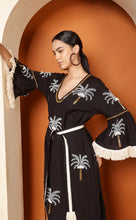Load image into Gallery viewer, DUBAI PALM DRESS w SASH, SEQUINS and EMBROIDERY